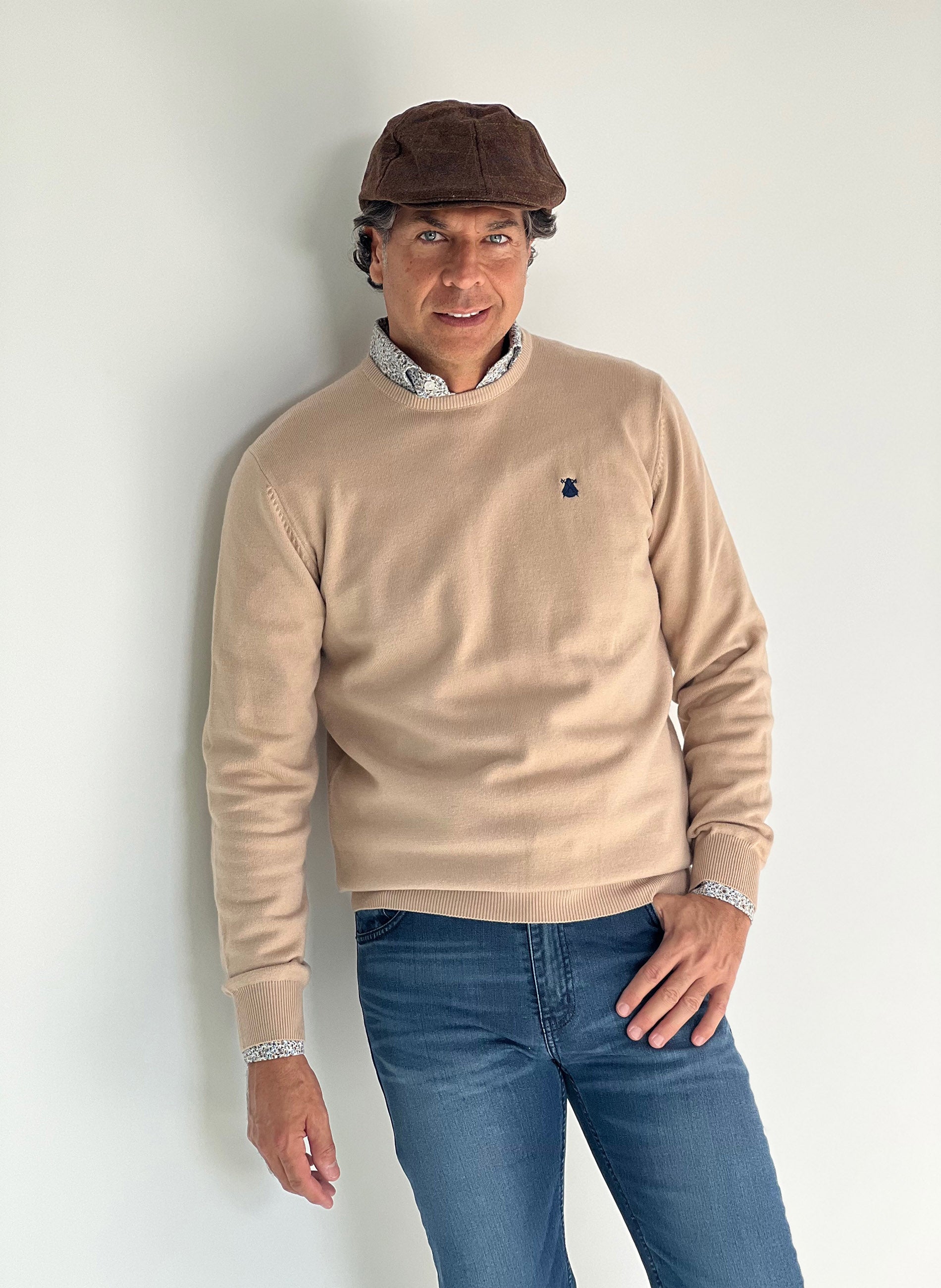 Pull Doux Col Rond Homme Camel