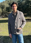 Cardigan Gris Cuello Smoking Hombre