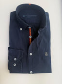 Camisa Azul Marino Cinta España Cuello Botón Hombre