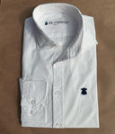 Camisa Popelín Blanca Cuello Italiano Hombre