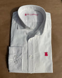 Camisa Blanca Nido de Abeja capote Rosa Hombre