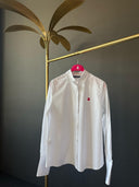 Camisa Blanca Manga Abullonada Mujer