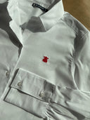 Camisa Blanca Manga Abullonada Mujer