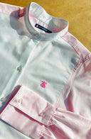 Camisa Rosa y Blanca Combinada Mujer
