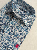 Camisa Estampada Hojas Azules Hombre
