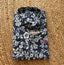 Camisa Azul Flores Beige Hombre