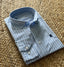 Camisa Azul Oxford Raya Blanca Hombre