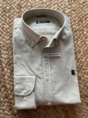 Camisa Hombre Sarga Beige Cuello Botón