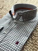 Camisa Cuadros Cinta España Cuello Botón y Bolsillo Hombre