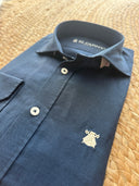 Camisa Pin Point Azul Hombre