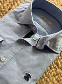 Camisa Hombre Azul Oxford Cinta Lunares