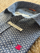 Camisa Azul Estampado Cachemir Hombre