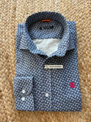 Camisa Azul Estampado Cachemir Hombre