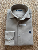 Camisa Camel Nido de Abeja Capote Azul Hombre