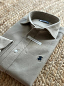 Camisa Camel Nido de Abeja Capote Azul Hombre