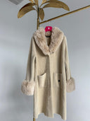 Abrigo Beige Pelo Mujer