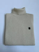 Jersey Beige Lambswool Cuello Alto Hombre