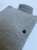 Jersey Gris Lambswool Cuello Alto Hombre