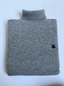 Jersey Gris Lambswool Cuello Alto Hombre