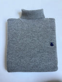 Jersey Gris Lambswool Cuello Alto Hombre