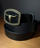 Cinturón Negro Piel Vacuno Chapón Toro