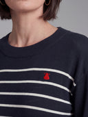 Jersey Azul Punto Marinero Manga Larga Mujer