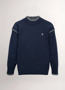 Jersey Marino Ribetes Contraste Mujer