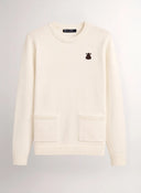 Jersey Blanco Roto Botones Mujer