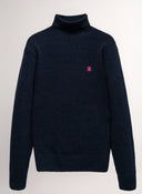 Jersey Azul Lambswool Cuello Alto Hombre