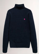 Jersey Azul Lambswool Cuello Alto Hombre