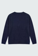 Jersey Azul Fino Cuello Caja Mujer