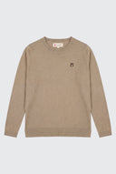 Jersey Camel Fino Cuello Caja Mujer