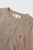 Jersey Camel Fino Cuello Caja Mujer