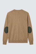 Jersey Camel Cuello Pico Coderas Hombre