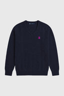 Jersey Lambswool Azul Marino Pico Hombre