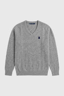 Jersey Lambswool Gris Pico Hombre