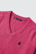 Jersey Lambswool Rosa Capote Pico Hombre