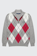 Jersey Rombos Cuello Cremallera Hombre
