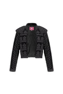 Chaquetilla Negra Torera Bordada Marrón Mujer