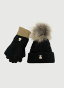 Pack de Gorro Y Guantes Negros Mujer