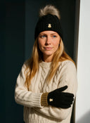 Pack de Gorro Y Guantes Negros Mujer