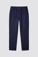 Pantalón Azul Marino Lino Cordón Hombre