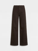 Pantalón Marrón Vaquero pierna Ancha Mujer