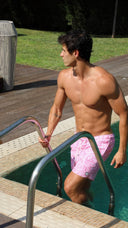 Bañador Rosa Flores Hombre