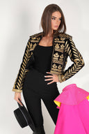 Chaquetilla Negra Torera Bordada Oro Mujer