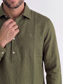 Polera Verde Kaki Lino Hombre