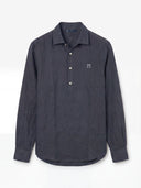 Polera Azul Petróleo Lino Hombre