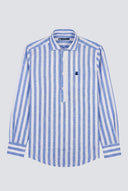 Polera Raya Ancha Azul Lino Hombre