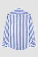 Polera Raya Ancha Azul Lino Hombre