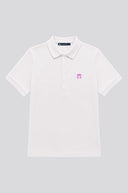Polo Blanco Classic Logo Rosa Mujer